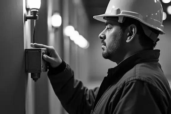 Fire watch security guard monitoring safety systems in El Cajon California